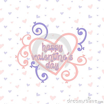 happy valentines day greeting card vector illustration Vector Illustration