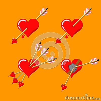 Valentines day hearts Vector Illustration