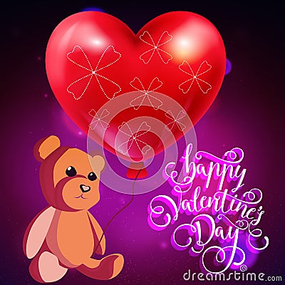 Valentines day illustration card background happy Valentine`s day Vector Illustration