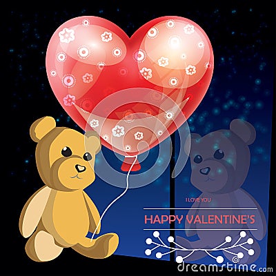 Valentines day illustration card background happy Valentine`s day Vector Illustration