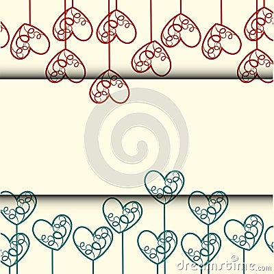 Valentines day , Illustration of love , Picture of red heart , paper art style Vector Illustration