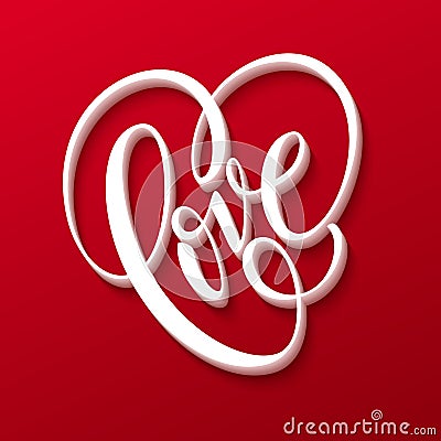 Valentines Day Lettering Love. Vector illustration Vector Illustration