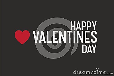 Valentines day logo on black background Vector Illustration