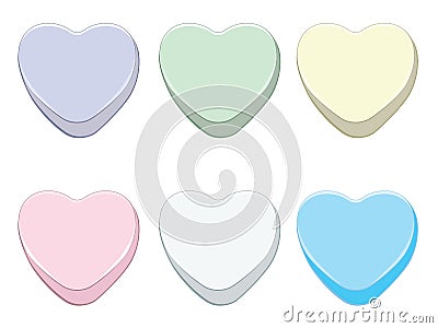 Sweet Candy Hearts Vector Illustration