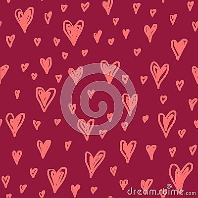 Valentines day, Mothers Day hand drawn doodle seamless pattern Stock Photo