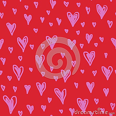 Valentines day, Mothers Day hand drawn doodle seamless pattern Stock Photo