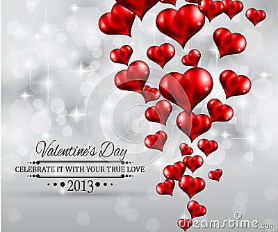 Valentines Day party invitation flyer background Vector Illustration