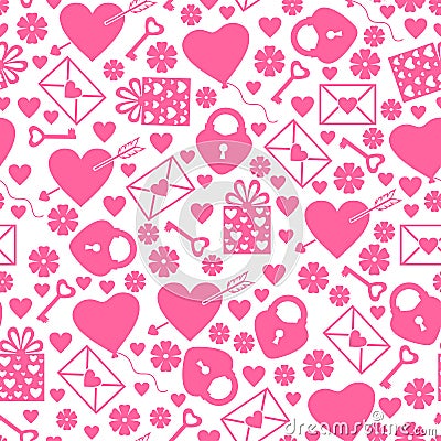 Valentines day pattern seamless Vector Illustration