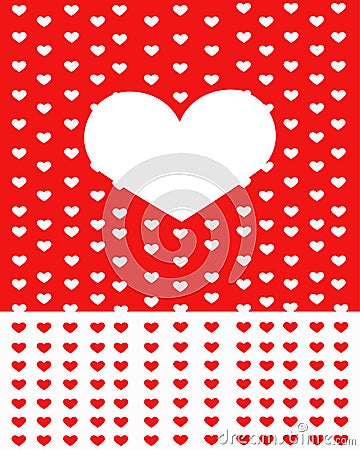 Valentines Day. Picture frame of red hearts. room for text. frame of hearts. valentine card Vector Illustration