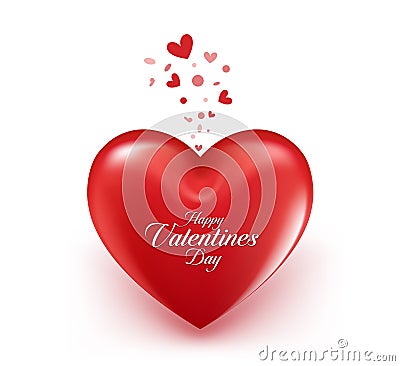 Valentines Day Red Sweet Balloon Hearts Vector Illustration