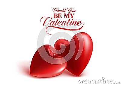 Valentines Day Red Sweet Balloon Hearts Vector Illustration