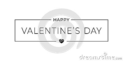 Valentines day simple banner. Border frame with valentine heart background Vector Illustration