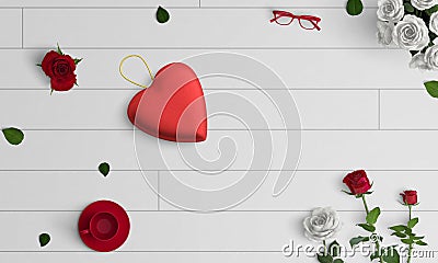 Valentines day special love rose and white rose photo Stock Photo