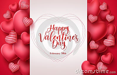Valentines day vector greeting background. Happy valentines day greeting Vector Illustration
