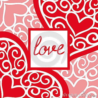 Valentines day vintage greeting card with the inscription Vector Illustration