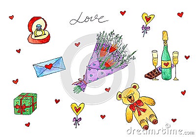 Valentines day or wedding background with an element of love Stock Photo