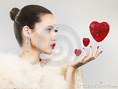 Valentines Day Woman Stock Photo