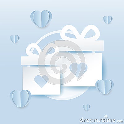 Valentines gift box icon. Design for banner or invitation card. Vector illustration Cartoon Illustration