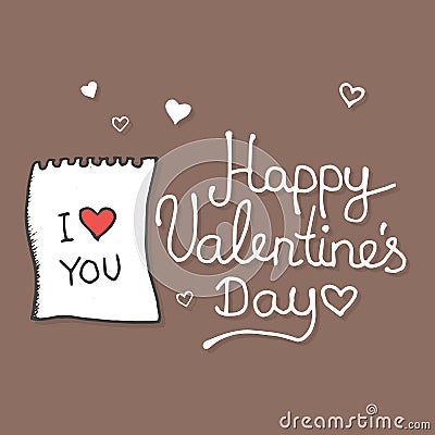 Valentines Hand drawn doodles and design elements Vector Illustration