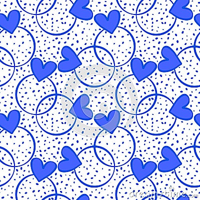 Valentines hearts seamless ring pattern for wrapping paper and fabrics and linens and party accessories Cartoon Illustration