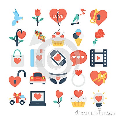 Valentines, Love, Romance, Marriage Vector Icons 3 Stock Photo