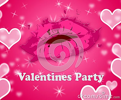 Valentines Party Means Happy Valentine Romantic Occasion Stock Photo