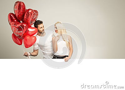 Valentines photo of young couple in love Stock Photo