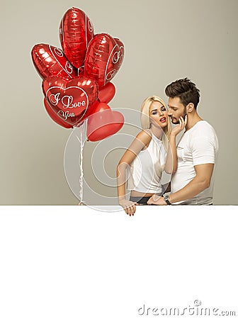 Valentines photo of young couple in love Stock Photo