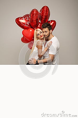 Valentines photo of young couple in love Stock Photo