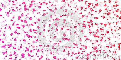 Valentines pink hearts falling vector background Vector Illustration