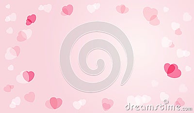 Valentines postcard with flying hearts Vector Illustration