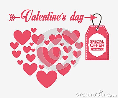 Valentines sale design Vector Illustration