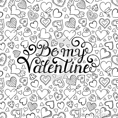 Valentines seamless pattern Vector Illustration