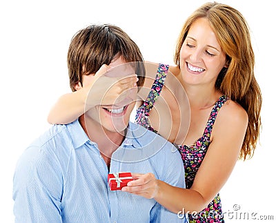 Valentines surprise Stock Photo