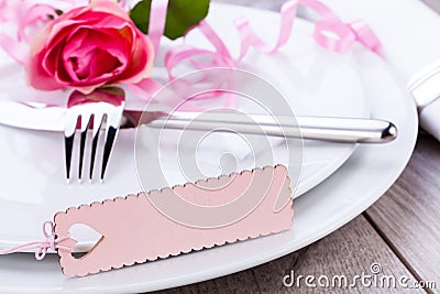 Valentines table setting Stock Photo