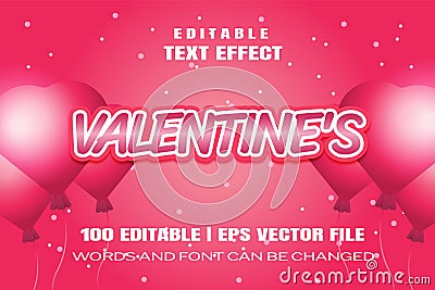 Valentines text effect Vector Illustration