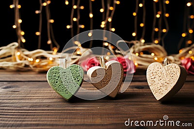 Valentines text on wooden cubes, love spelled in rustic elegance Stock Photo