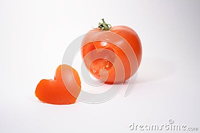 Valentines tomato heart Stock Photo