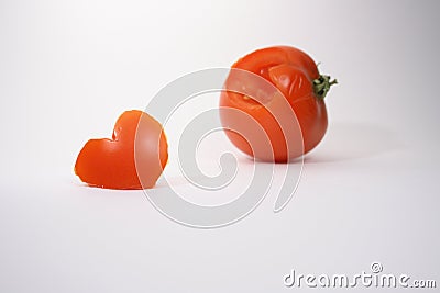 Valentines tomato heart Stock Photo
