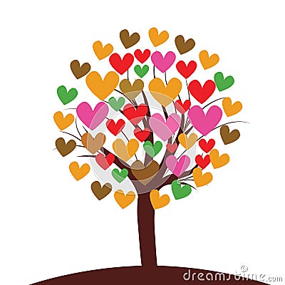 Valentines tree background, illustration Vector Illustration