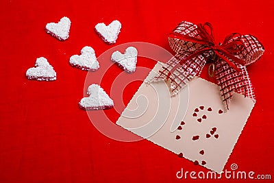 Valentines white hearts Stock Photo