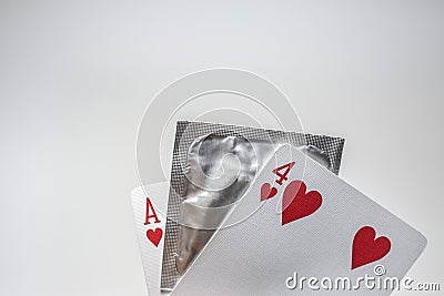 Valentines& x27;s day, Number Fourteen card number, Condom Prevent Pregnancy Contraception Valentines safe sex young love concept, Stock Photo