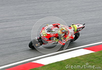 Valentino Rossi in action at Sepang, Malaysia Editorial Stock Photo
