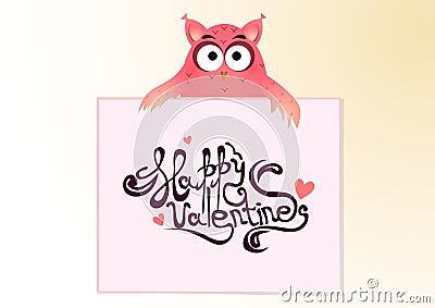 Valentins day! Happy winter composition Vector Illustration