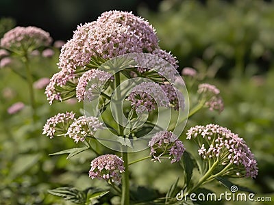 Valerian (Valeriana officinalis) in the garden Stock Photo