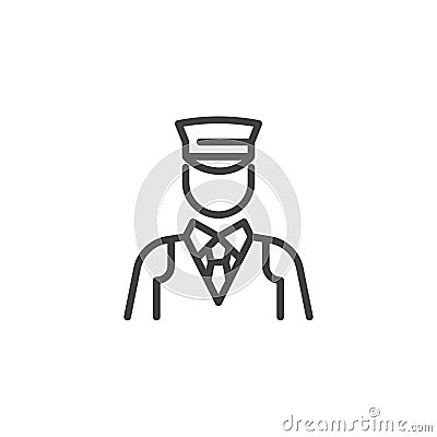 Valet Parking line icon Vector Illustration