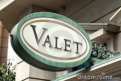 Valet Parking Sign Stock Photo