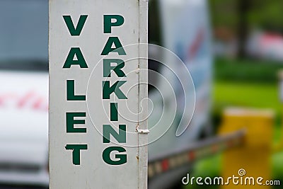 Valet Parking Sign Stock Photo