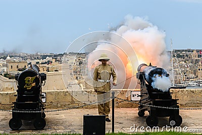 Traditional canon firing salute Editorial Stock Photo