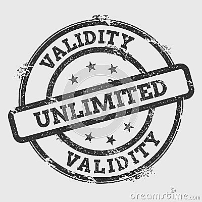 Validity unlimited rubber stamp isolated on white. Vector Illustration